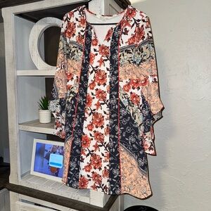 Floral Bohemian Tunic Dress